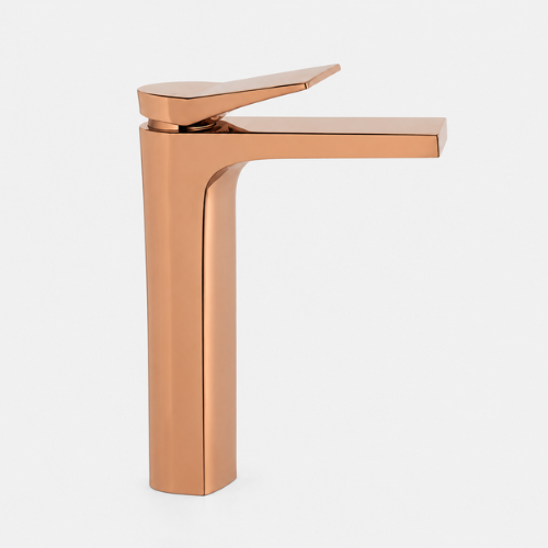 Modern Rose Gold Basin Mixer Tap & Countertop Wash Basin Set