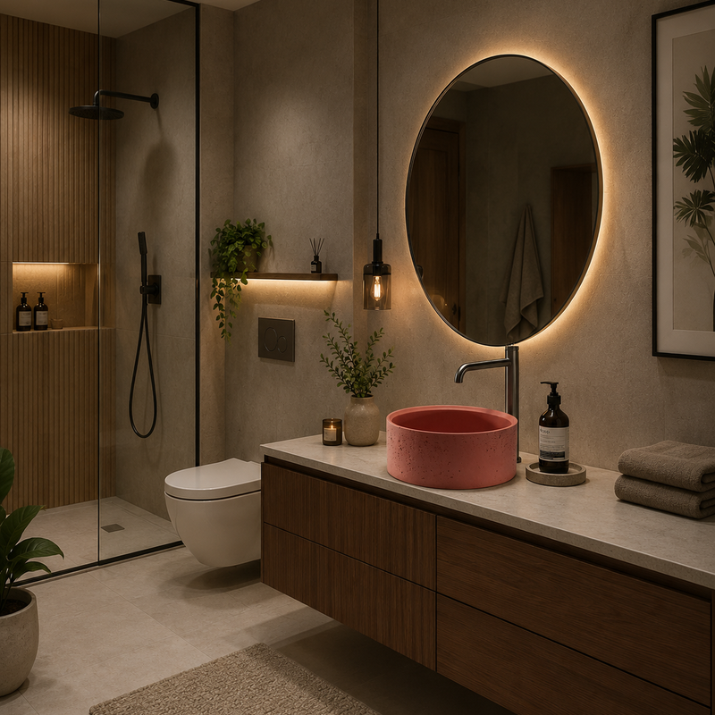Concrete Table Mounted Wash Basin